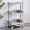 Salon Trolley Cart with Wheels, Rolling Utility Organizer, 3-Tier Storage Shelves for Beauty and Barber Shops, Spa Use, Durable and Mobile Design