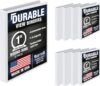 Samsill 8 Pack Durable 1 Inch 3 Ring Binders, Round Ring, Clear View Cover for Presentations, White