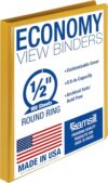Samsill Economy 0.5 Inch 3 Ring Binder, Round Ring Binder, Customizable Clear View Cover, Yellow (‎18515)