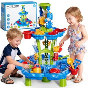 Sand and Water Table for Toddlers, 2-Tier Summer Outdoor Water Table