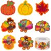SANNIX 500 Pcs Turkey Stickers Glitter Thanksgiving Decorations Label