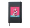 Santa Claus Christmas Pink Hardcover Journal, Black