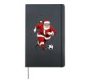 Santa Claus Soccer Dribble Christmas Football Sports Player Hardcover Journal, Black