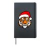 Santa Claus Tiger Hardcover Journal, Black