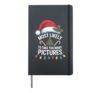 Santa Hat Most Likely To Take Too Many Pictures Hardcover Journal, Black