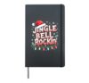 Santa Jingle Bell Rock Trending Christmas Music Lovers Hardcover Journal, Black