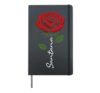 SANTANA Red Flower Art First Name For Men Kids Boys Hardcover Journal, Black