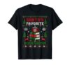 Santas Favorite Bookworm Funny Faux Knit Christmas Pixel T-Shirt