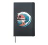 Santa Surfing Surfboard Hardcover Journal, Black