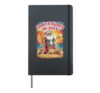 Santa Surfs in July Santa Surfboard Beach Christmas in July Hardcover Journal, Black