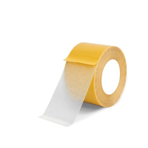 SANTIFY Heavy Duty Double Sided Tape - Fabric Mesh Adhesive Carpet Tape - Strong Double Sided Fabric Tape with Mesh Adhesive for Carpet Fixing Wall Decor DIY Crafts and Home Use,1.18'' * 33 Ft