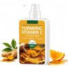 SANZHUAN Turmeric Vitamin C Cleansing Cream, 150g/5.29oz Deep Cleansing Facial Cleanser with Turmeric & Vitamin C Extract, Refreshing & Smooth Skin – Balancing Face Wash for Daily Use