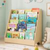 sarben 5-Tier Kids Bookshelf - Wooden Toddler Book Shelf Natural
