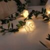 SASKATE Rose Flower LED Garland, 20 Lights Fairy String Lights (Warm White)