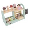 SASKATE Wooden Ice Cream Toys Set with Counter Shop Playset for Toddlers