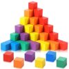 Sasylvia 72 Pcs Small Wooden Colored Blocks Painted Wooden Cubes Square Building Blocks for Adults Craft Art, 6 Assorted Colors(Mixed Color,1.2 Inch)