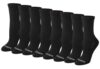 Saucony Women's RunDry Performance Heel Tab Athletic Socks, Available in S-L (8, 16, 24 Pairs), Mid-Crew Black (8 Pairs), Medium