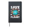 Save Our Planet Nature Advocacy Awareness Earth Day Kids Hardcover Journal, Black