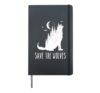 Save The Wolves Earth Day Wildlife Conservancy Howling Wolf Hardcover Journal, Black