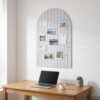 Sawnfay Arched Felt Bulletin Board, 35x24 Inches, Light Camel, Felt Cork Board Alternative for Home Office Decor
