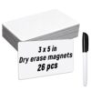 SBYURE 26 Pcs Dry Erase Magnetic Labels 3x5 in,Whiteboard Magnets with Pen,Magnetic Name Tags,Locker Name Tags