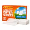 Scented Dryer Sheets with Static Control and Wrinkle Releasing