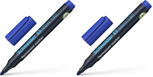 Schneider Pen, Maxx 130 Marker, 1-3 mm, Blister Pack, Blue (71303) (Pack of 2)
