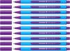 Schneider Slider Edge XB (Extra Broad) Ballpoint Pen, 1.4 mm, Light Blue Barrel, Violet Ink, Box of 10 Pens (152208)