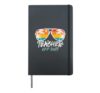School Teacher Off Duty Sunglasses Beach Sunset Summer Hardcover Journal, Black