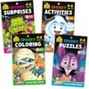 School Zone Spooky Halloween Activity 4-Pack Workbook Set: 192 Pages, Preschool, Kindergarten, Mazes, Hidden Pictures, Connect the Dots, Coloring Book, Stickers & Learning Games, Ages 3 to 6