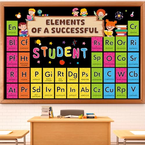 Science Bulletin Board Set Chemistry Periodic Table Poster Classroom Decorations Inspirational Word Cards Scientist Lab Paper Cutouts Positive Teacher Supplies for Back to School Door Wall Decor