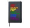 science is reall stop racism being gay is okay Gay Pride Hardcover Journal, Black