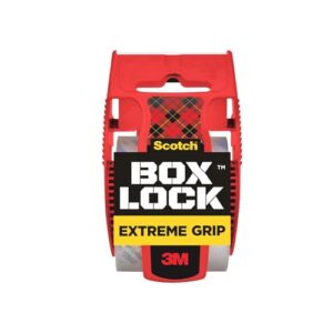 Scotch Box Lock Packing Tape, Clear, Extreme Grip Box Packaging Tape for Shipping and Mailing, 1.88 in x 22.2 yd, 1 Refill Roll