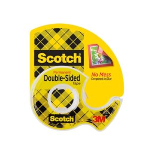 Scotch Double Sided Tape with Tape Dispenser, 0.5 in. x 250 in., 1 Roll