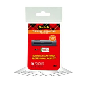 Scotch Thermal Laminating Pouches Premium Quality, 5 Mil Thick for Extra Protection, 10 Pack ID Badge with Clip Laminating Sheets, Our Most Durable Lamination Pouch, 2.4 x 4.2 inches (TP5852-10)