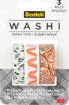 Scotch Washi Tape, Blush Tone Patterns, 3 Rolls, Assorted Sizes, Great for Bullet Journaling, Scrapbooking and DIY Décor (C1017-3-P38)