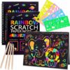 Scratch Art Paper Set, 2pack Rainbow Magic Scratch Notebooks Crafts Kits