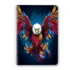 Scribesense Spiral Lined Notebook,Double-Wire College Ruled Journal for College Office,5.71x 8.26 in - Eagle with Spread Wings in Red And Yellow Colors