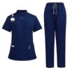 Scrub Sets for Women Nurse Work Uniform Scrub Shirt and Wide Leg Pant