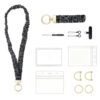 Scrunchie Teacher Lanyard for ID Badges - Wrist Lanyard(Charcoal Leopard)