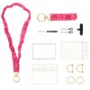 Scrunchie Teacher Lanyard for ID Badges - Wrist Lanyard (HotPink Leopard)