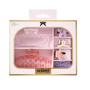 Scunci by Conair Pastel Gift Set - Claw Clips - Assorted Colors and Styles, 6 Count (Pack of 6)