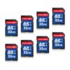 SD Card 32GB, 8-Pack UHS-I Class 10 MLC Flash Memory Cards, High Speed Full HD Video Recording Secure Digital Cards for Camera DSLR Action Cam Camcorder Phone Digital Device