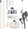 SDVantage Static Dancing Pole White Exercise Equipment for Home Bedroom Apartment, Fixed Plate Dance Pole Kit,3.2M-3.4M/10.5Ft-11Ft