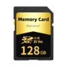 SDXC UHS-I Memory Card 128GB, Speed Class 10 U3 V30, Flash Storage for Digital Cameras and Camcorders Golden