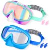 Seago Kids Swim Goggles 2 Pack for 3-12, Anti-Fog UV Protection Clear Wide View No Leaking, Pool Water Toddler Goggles with Nose Cover Swimming Goggles for Kids 6-14 3-5 3-6 4-7 8-12 Girls Boys