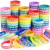 sealla 30/100/200 Pcs Motivational Bracelets Bulk for Students (400, 10-COLOR)