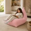 Sea Zaela Bean Bag Chair with Shredded Foam Fill, Cover for Kids Cover for All Ages, Pets Large Versatile Bean Bag Chairs for Daily Leisure Tie Pink,55.12"*31.5"*25.59"