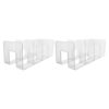 SECFOU 2pcs Stackable Acrylic Shoe Rack and Shoes Storage with 4 Sections, Lightweight and Space-Saving Organizer for Entryway or Closet