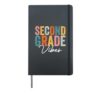 Second Grade Vibes 2nd Grade Team Retro 1st Day Of School Hardcover Journal, Black